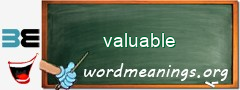 WordMeaning blackboard for valuable